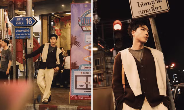 HIEUTHUHAI gây sốt với visual "chất liệu bạn trai" tại đường phố Bangkok