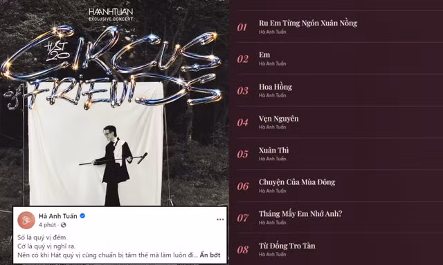 Hà Anh Tuấn để khán giả làm "đạo diễn" fan meeting, bao nhiêu ca khúc sẽ xuất hiện?