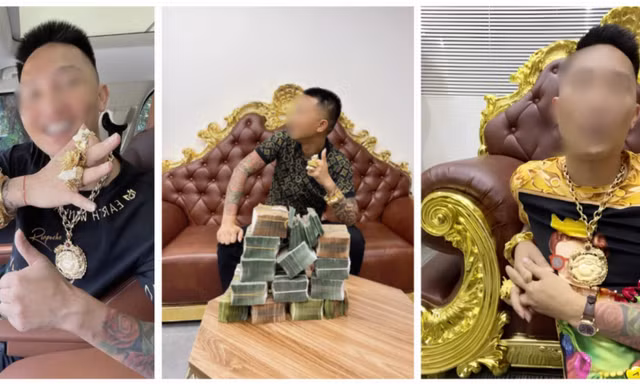 Nội dung khoe tiền vàng tràn lan trên mạng xã hội. Ảnh chụp màn hình.