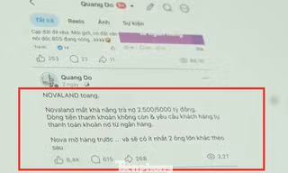 Công an làm việc người đăng tin doanh nghiệp địa ốc Novaland phá sản để 'câu like', 'câu view'