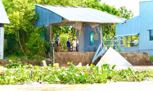 Hiện trường vụ sạt lở.
