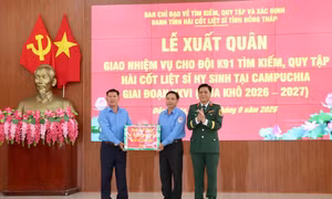 Đội quy tập hài cốt liệt sĩ Đồng Tháp lên đường tìm kiếm tại Campuchia