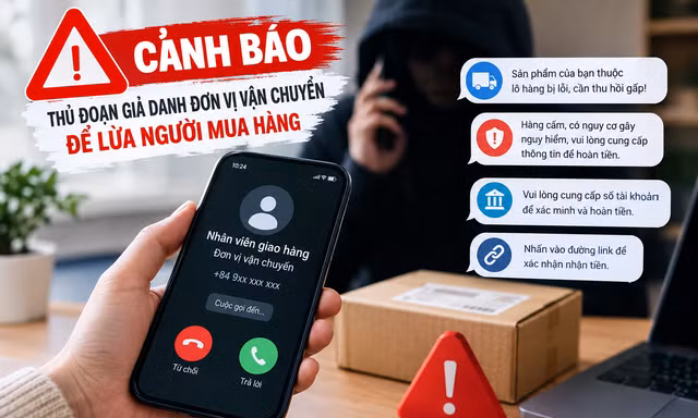 Xuất hiện thủ đoạn lừa đảo mới: 'Báo thu hồi gấp đơn hàng lỗi, hàng cấm để hoàn tiền'