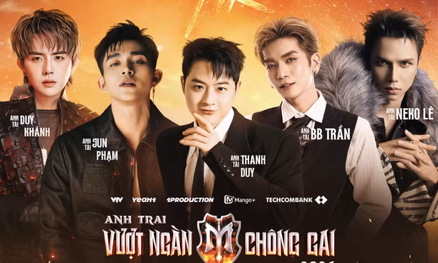 Jun Phạm, Duy Khánh, BB Trần, Neko Lê và Thanh Duy tái xuất tại 'Anh trai vượt ngàn chông gai 2026'