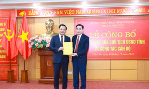 Bí thư xã được điều động, bổ nhiệm làm Chánh Thanh tra tỉnh Nghệ An