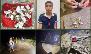 Mai Văn Chỉ cùng tang vật.