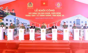 Bộ Công an khởi công xây dựng nhiều công trình y tế, giáo dục ở Nghệ An 