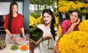 Các nàng hậu dọn nhà đón Tết: Đỗ Thị Hà, Ý Nhi, Khánh Vân ai cũng đảm đang