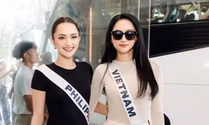 Miss Universe 2025: Hương Giang bất ngờ gặp "chị em sinh đôi", giống đến bất ngờ