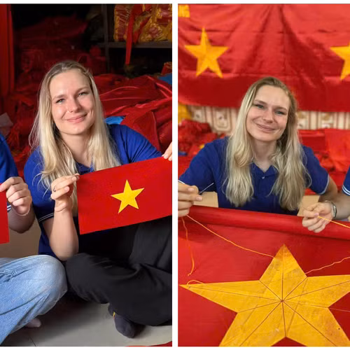 Từ giảng đường đến nơi làm ra những lá cờ Việt Nam: Trải nghiệm khó quên của sinh viên quốc tế