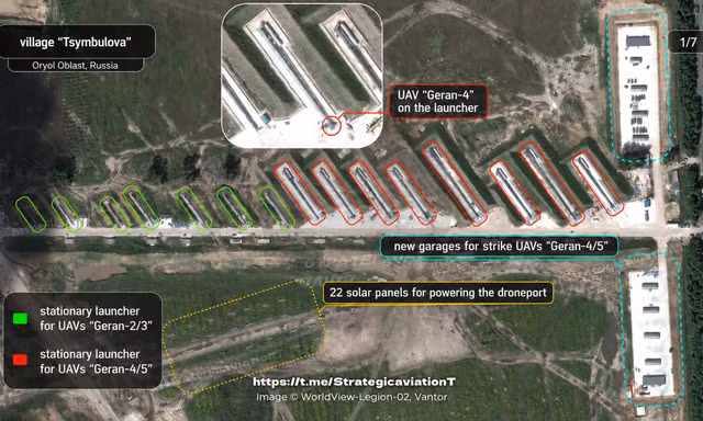 Ảnh vệ tinh tiết lộ Nga mở rộng căn cứ UAV gần Ukraine