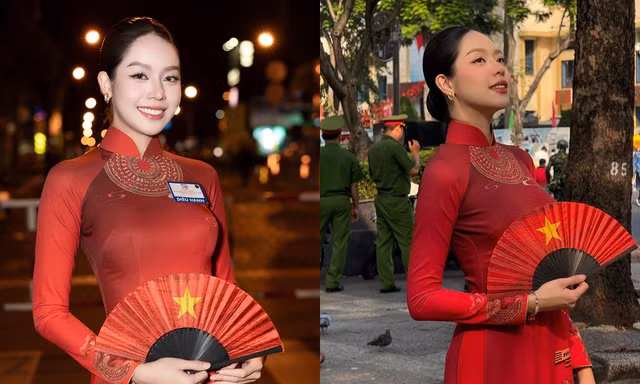 Hoa hậu Thanh Thủy đẹp rực rỡ trong lễ diễu binh, diễu hành nhờ chọn đúng kiểu tóc