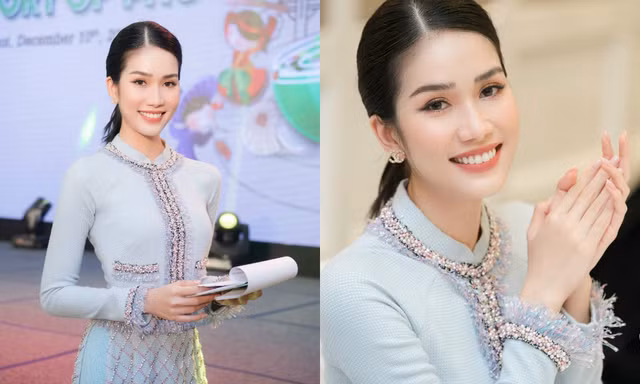 Á hậu Phương Anh lần đầu làm MC, “bắn” song ngữ Anh-Pháp cực đỉnh cùng chính khách quốc tế