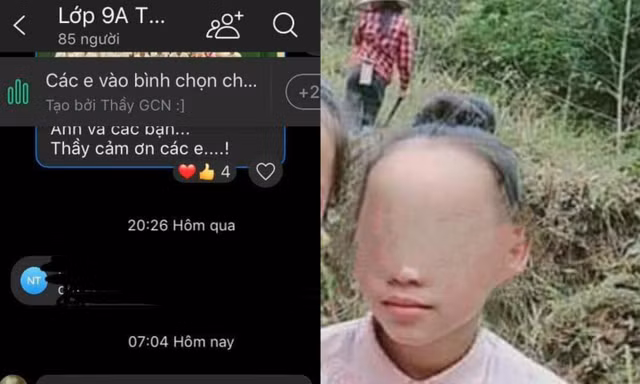 Trước khi "mất tích", N nhắn tin xin phép nghỉ học.