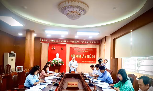 Kỳ họp thứ 16 của UBKT Tỉnh ủy Quảng Ngãi (khóa XX). 