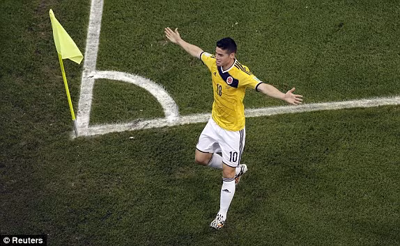 Colombia-Uruguay (2-0): Chiến thắng của James Rodriguez