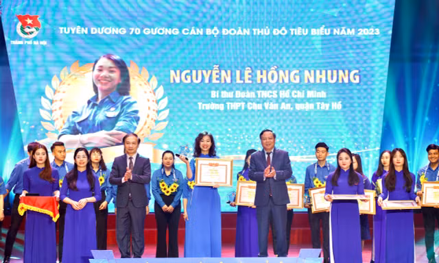 Tuyên dương 70 cán bộ Đoàn Thủ đô tiêu biểu năm 2023