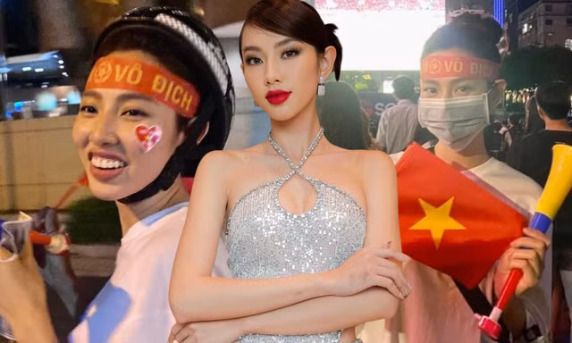 Hoa hậu Thùy Tiên xuống phố "đi bão" ăn mừng U23 Việt Nam vô địch SEA Games 31