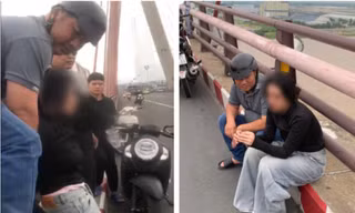 Kịp ngăn cô gái định nhảy cầu