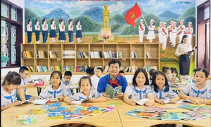 Anh Lê Hải Long - Trưởng Ban Công tác thiếu nhi T.Ư Đoàn, Phó Chủ tịch thường trực Hội đồng Đội T.Ư lan tỏa văn hóa đọc cùng các em thiếu nhi