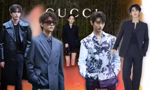 Trương Lăng Hách, Tống Uy Long khiến dân mạng "sốc visual" tại triển lãm Gucci