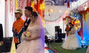Giữa đám cưới ở Hà Nội, shipper mang đến đơn hàng khiến cả hôn trường bật cười