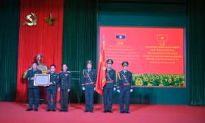 Bộ Chỉ huy Bộ đội Biên phòng tỉnh Thanh Hóa đón nhận Huân chương Chiến công hạng Nhì do Bộ Quốc phòng Lào trao tặng