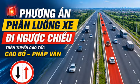 TP NOW: Phương án phân luồng xe đi ngược chiều trên cao tốc Cao Bồ - Pháp Vân