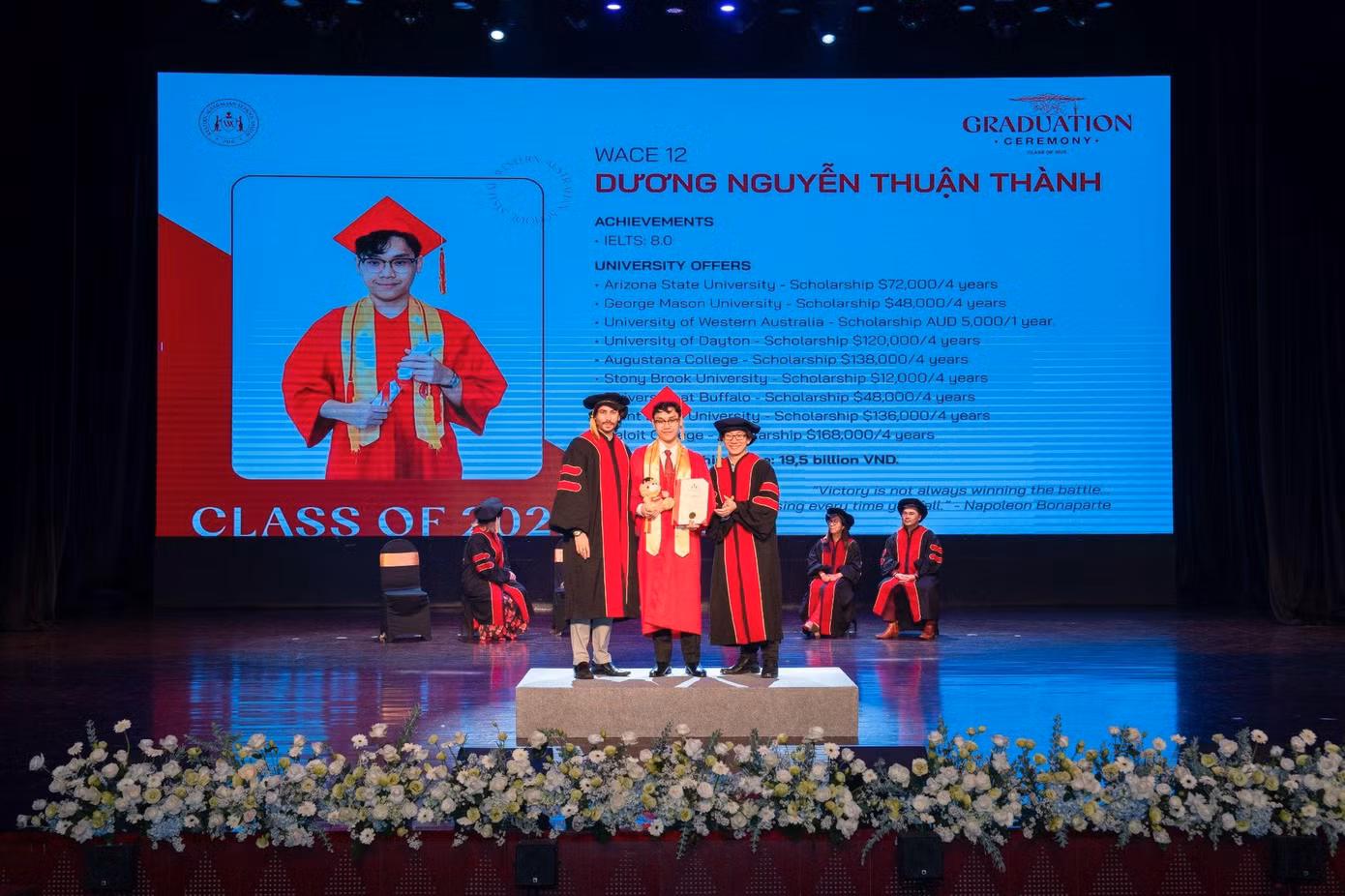 Thủ khoa Chương trình Tú tài Bang Tây Úc (WACE) nhận được học bổng từ 9 trường đại học danh tiếng tại Mỹ với tổng giá trị lên đến 19 tỷ đồng.