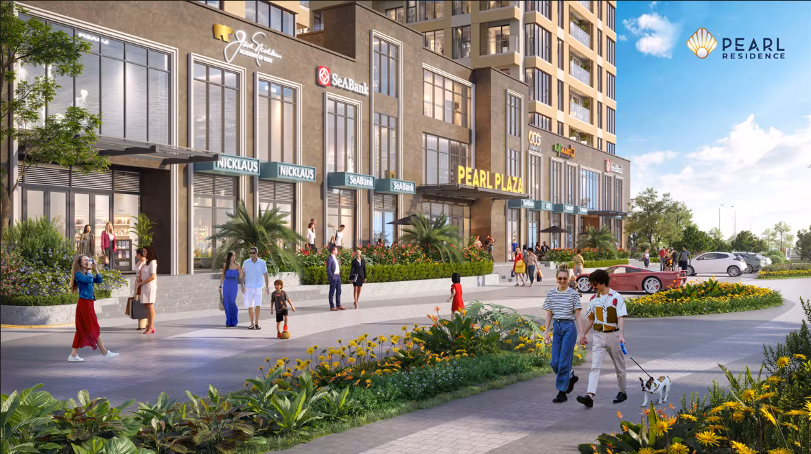 Những khoảng đệm xanh cùng shop khối đế thương mại mở ra không gian sống sinh thái và tiện nghi