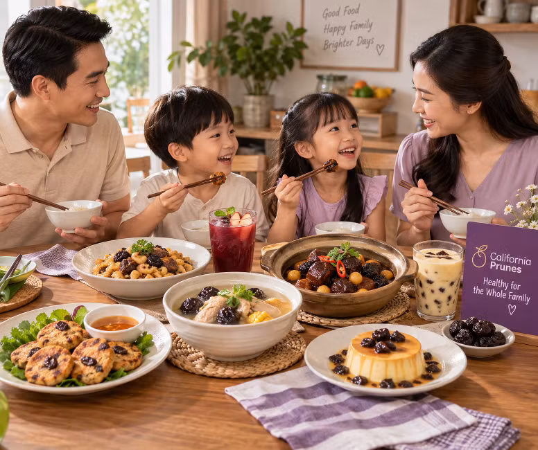 Mận khô California có thể dễ dàng kết hợp vào những món ăn hằng ngày của gia đình Việt