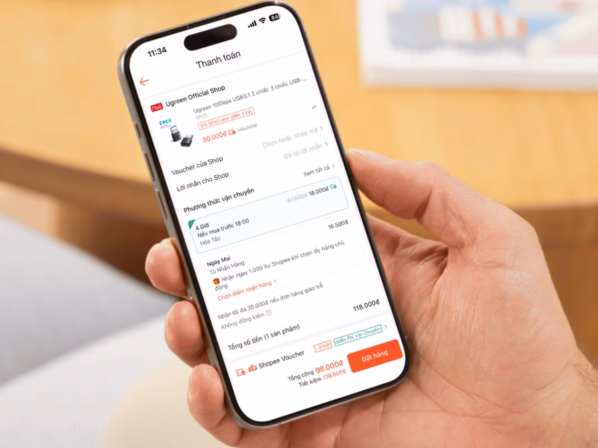 UGREEN đa dạng các phương thức vận chuyển trên Shopee để đáp ứng nhu cầu khác nhau của người dùng.