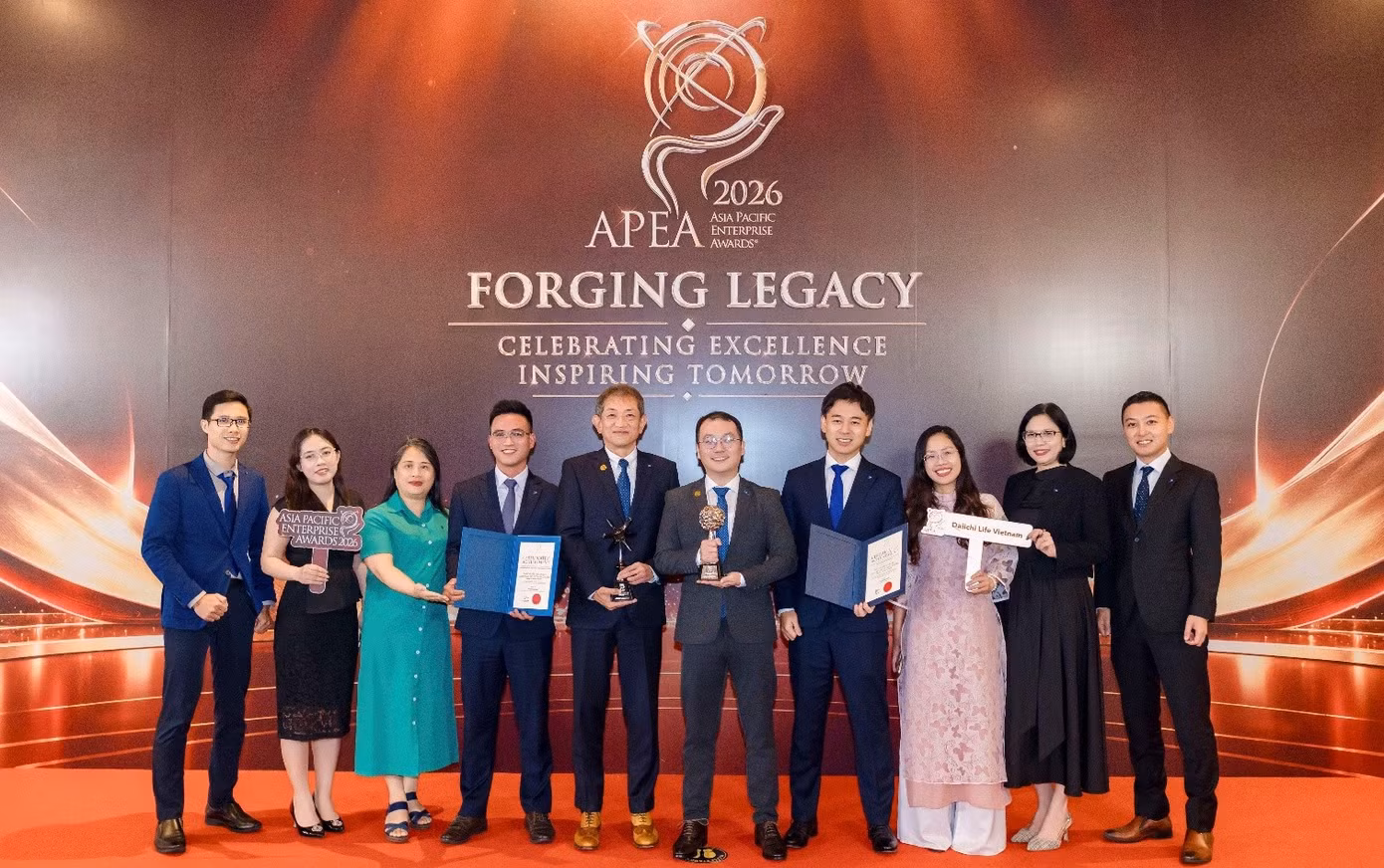 Các thành viên Daiichi Life Việt Nam tại Lễ trao Giải thưởng Doanh nghiệp châu Á 2026