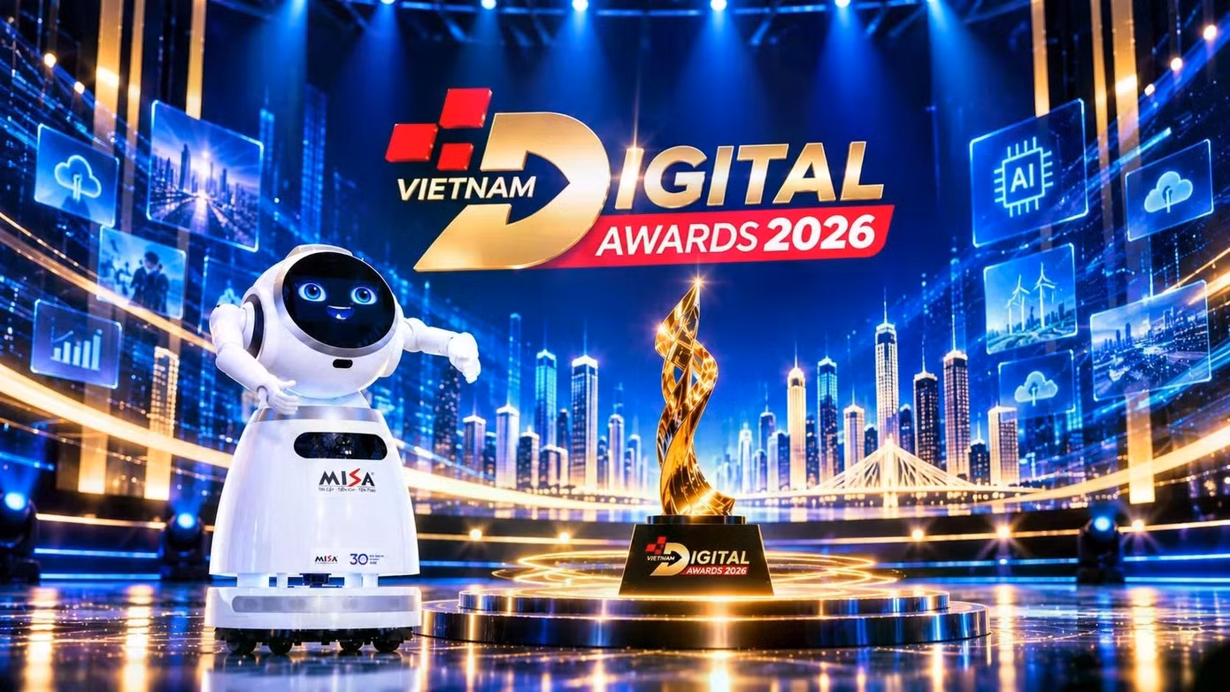 Robot AI sẽ trở thành một điểm tương tác đáng chú ý. Khách mời có thể đặt câu hỏi, giao lưu với robot và tìm hiểu thông tin về giải thưởng, trực tiếp trải nghiệm cách trí tuệ nhân tạo phản hồi trong một tình huống cụ thể. Ảnh: Ban Tổ chức.