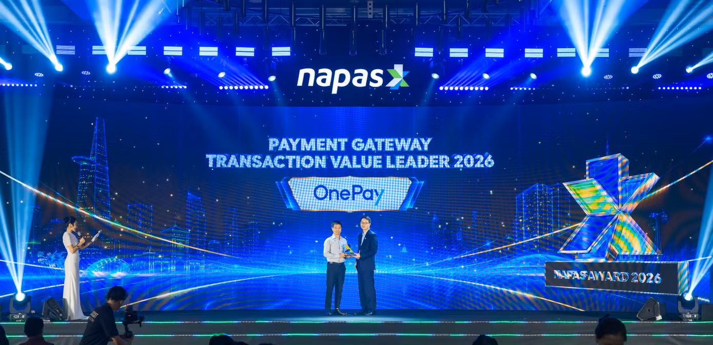 Giải thưởng Payment Gateway Transaction Value Leader 2026 dành cho OnePay.