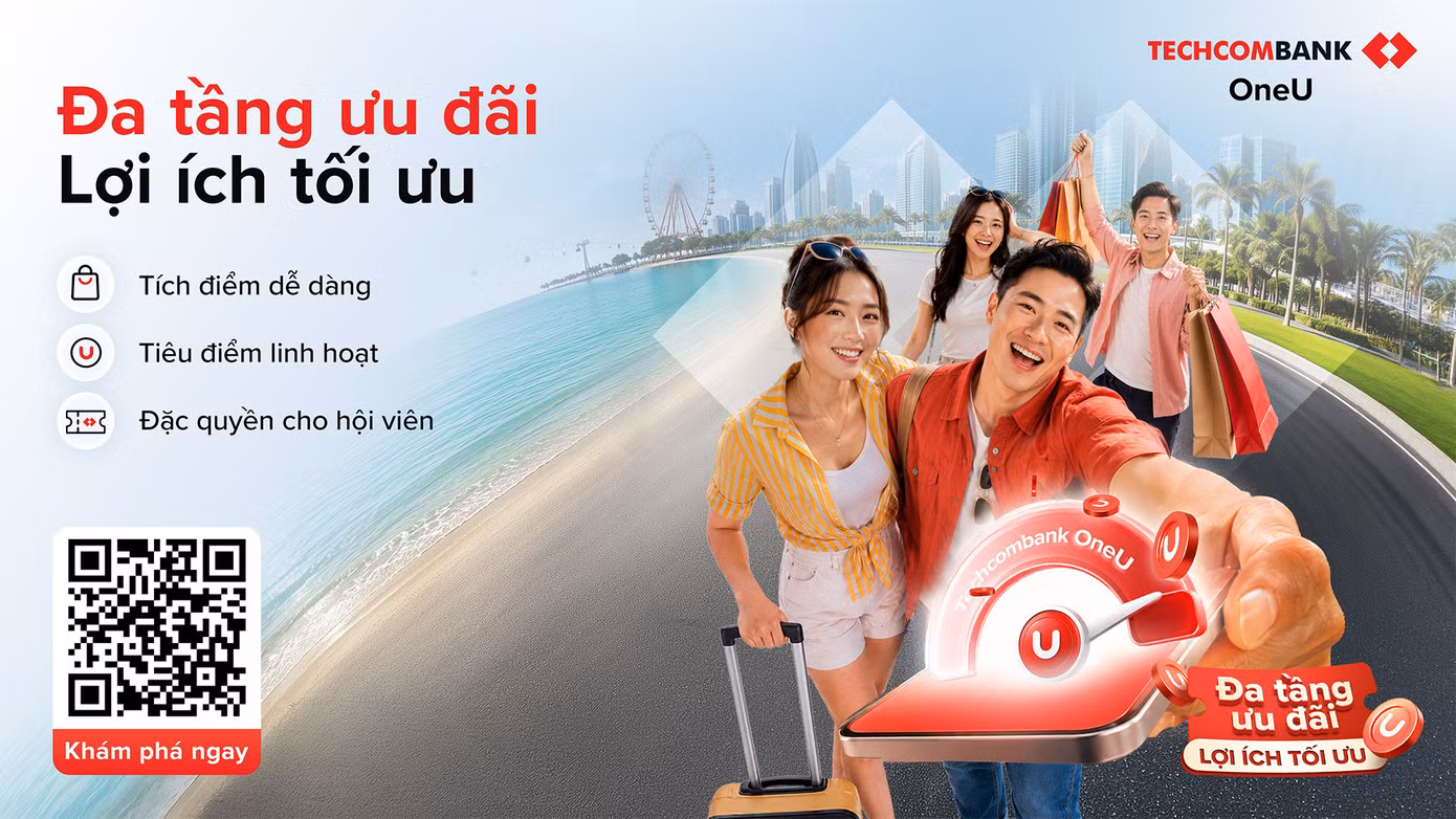 Techcombank OneU - Đa tầng ưu đãi, lợi ích tối ưu.