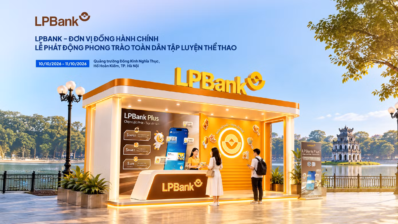 Phối cảnh gian hàng của LPBank tại Lễ phát động Phong trào Toàn dân tập luyện thể thao