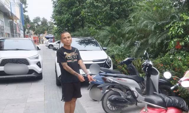 Đối tượng Luân tại hiện trường. Ảnh: Công an tỉnh Bắc Ninh.