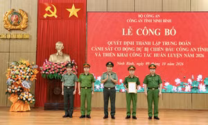 Ninh Bình thành lập Trung đoàn CSCĐ dự bị chiến đấu với gần 800 cán bộ, chiến sĩ