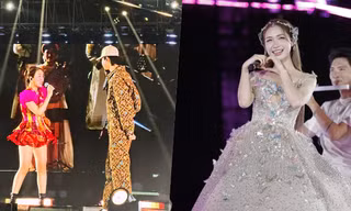 Hoàng Thuỳ Linh 'kết đôi' cùng Đen, Hoà Minzy mặc váy cưới lên sân khấu V Concert