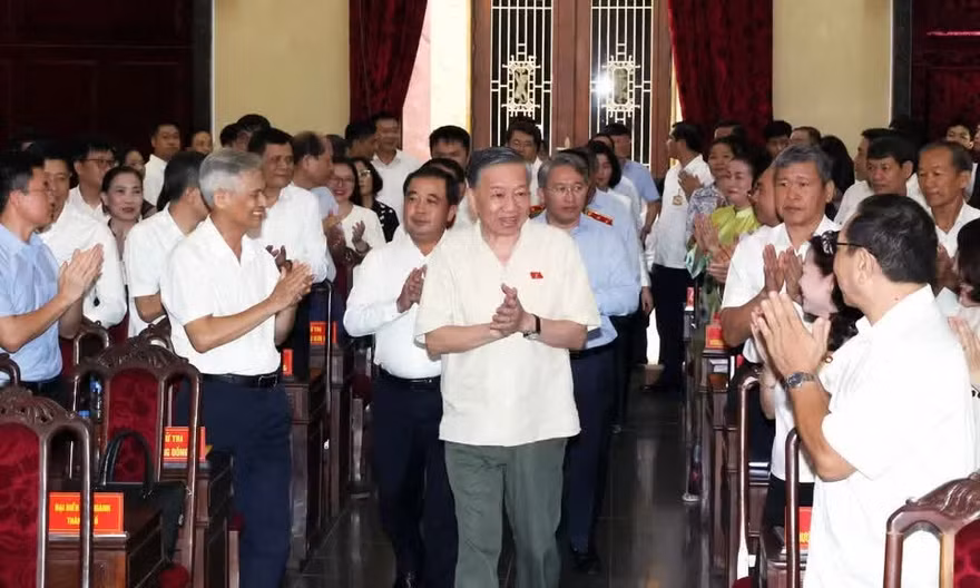 Hình ảnh Tổng Bí thư, Chủ tịch nước Tô Lâm tiếp xúc cử tri Hà Nội 