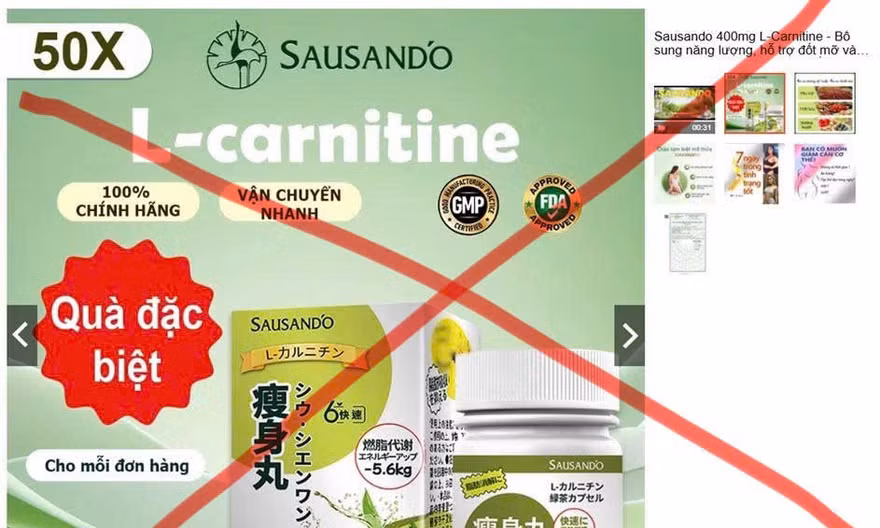 Cục An toàn thực phẩm yêu cầu Shopee gỡ sản phẩm giảm cân Sausando Slimming capsule