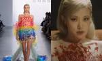 Rosé tiếp tục mặc váy của Công Trí trong MV "Gone", lần này là một thiết kế 7 sắc cầu vồng