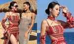 Miss Intercontinental 2023: Ngọc Hằng diện đồ thổ cẩm cách điệu, khoe chân dài miên man