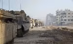 Đoàn xe quân sự của Israel ở Dải Gaza. (Ảnh: Times of Israel)