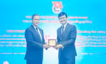 Bí thư thường trực Trung ương Đoàn Bùi Quang Huy tiếp xã giao Đại tướng Campuchia Hun Manet