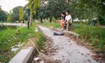 Cận cảnh hiện trạng xuống cấp của Công viên hồ điều hòa Mai Dịch