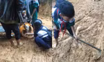 Xôn xao cảnh đường bùn nhão nhoét, học sinh vừa đi học vừa vác cuốc san đường