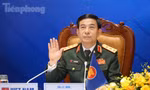 Bộ trưởng Quốc phòng Việt Nam tại ADMM-15 diễn ra sáng 15/6. Ảnh: Nguyễn Minh 