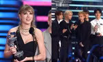 Biểu cảm đáng yêu của Taylor Swift khi xem Stray Kids biểu diễn